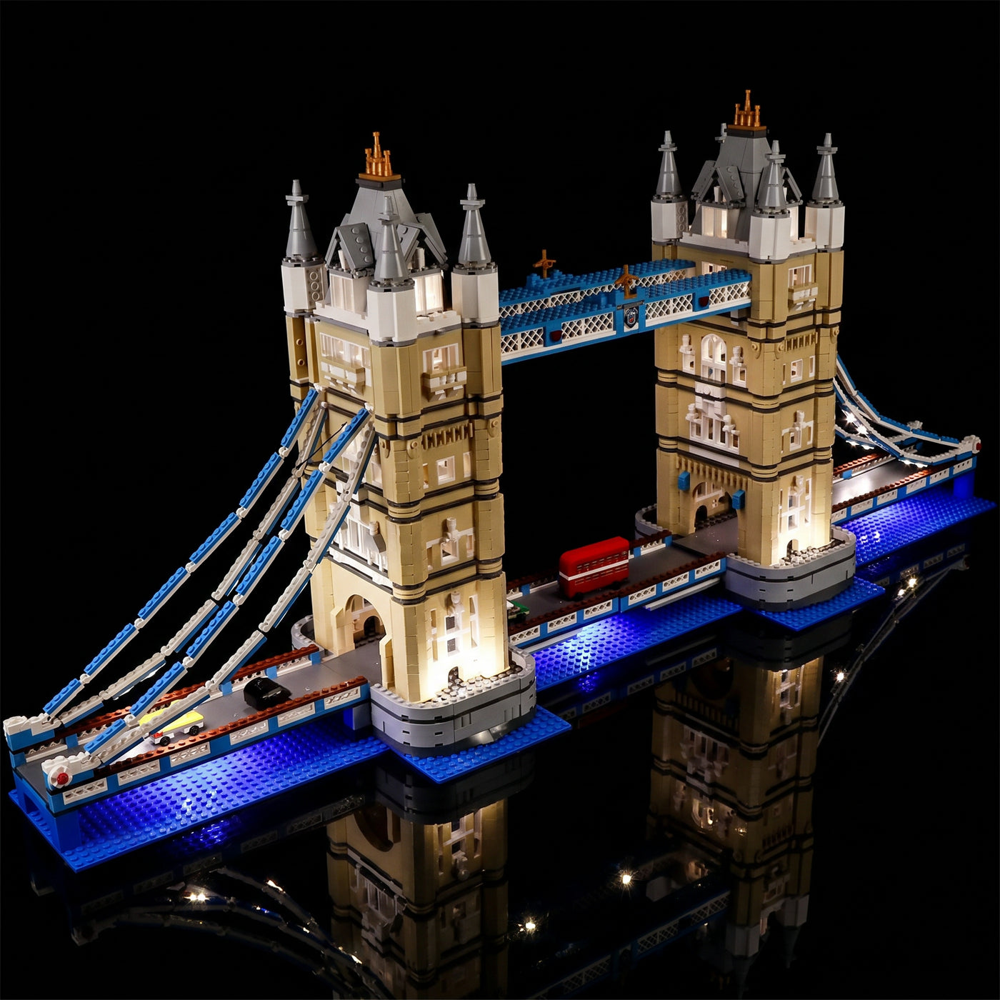 Bright My Bricks DIY LED light kit for LEGO® Tower Bridge #10214 — LED strips and bricks detail
