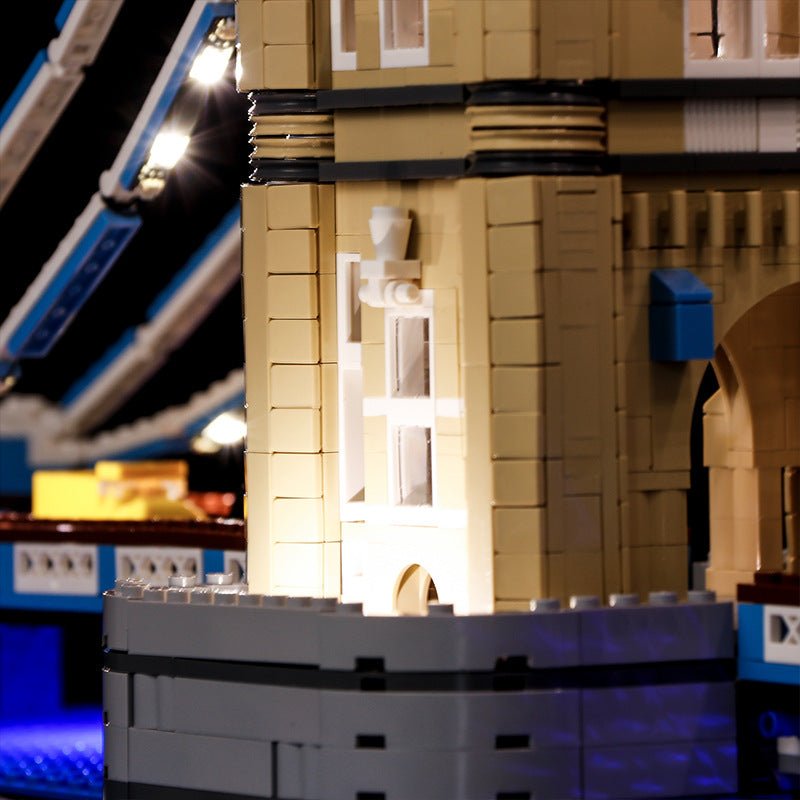 LEGO® Tower Bridge #10214 — close-up of the LED lighting detail (display light kit)