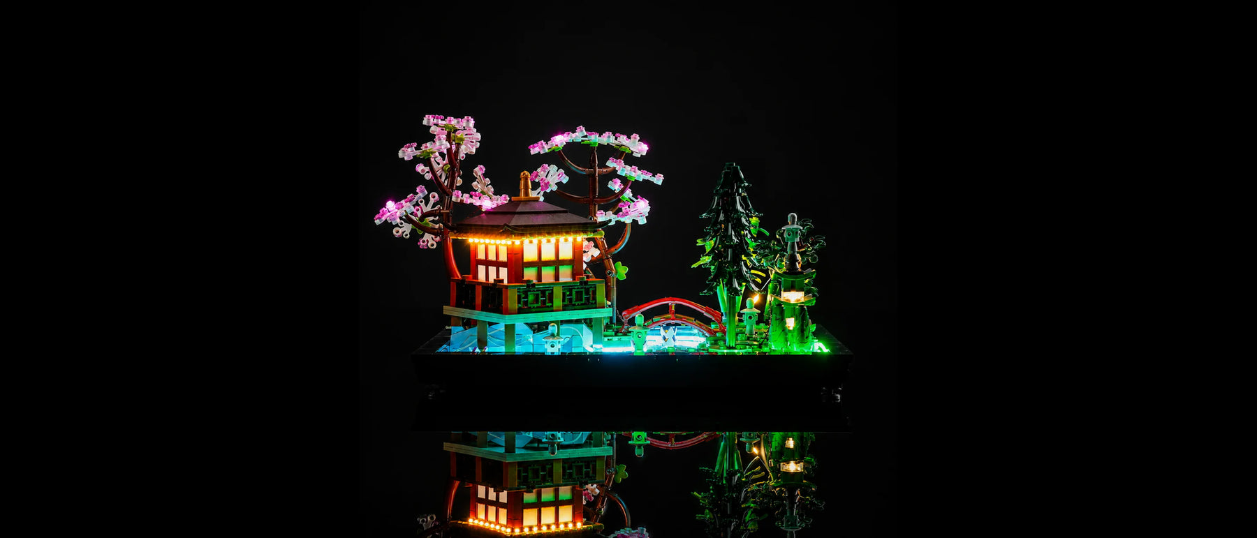Light Kit for LEGO® Tranquil Garden #10315 — lit with the LED light kit