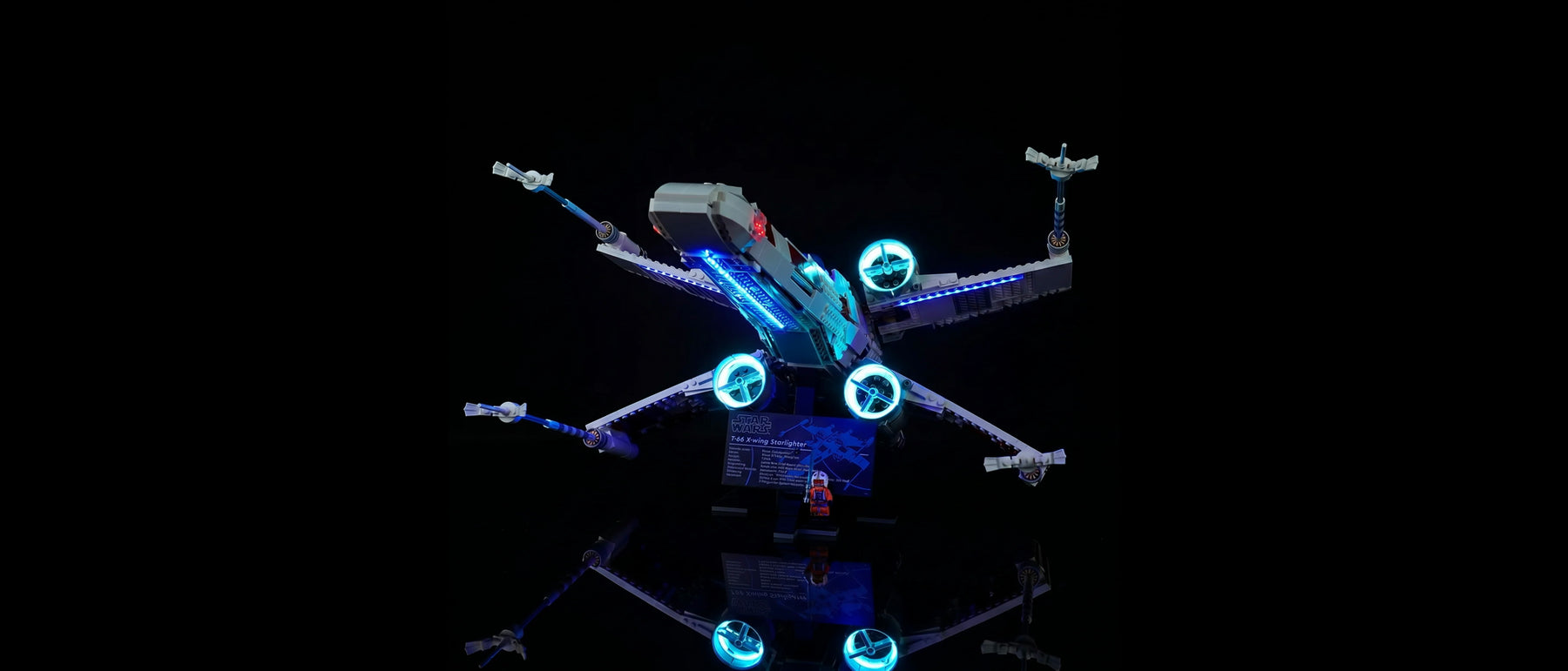 LED-Beleuchtungsset für LEGO® X-Wing Starfighter™ #75355 — lit with the LED light kit