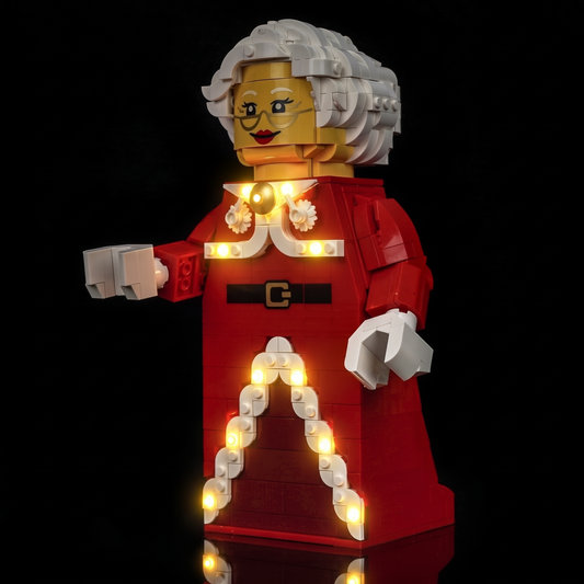Lichtset für LEGO® Große Frau Weihnachtsmann-Minifigur #40875 – beleuchtete Ansicht 3