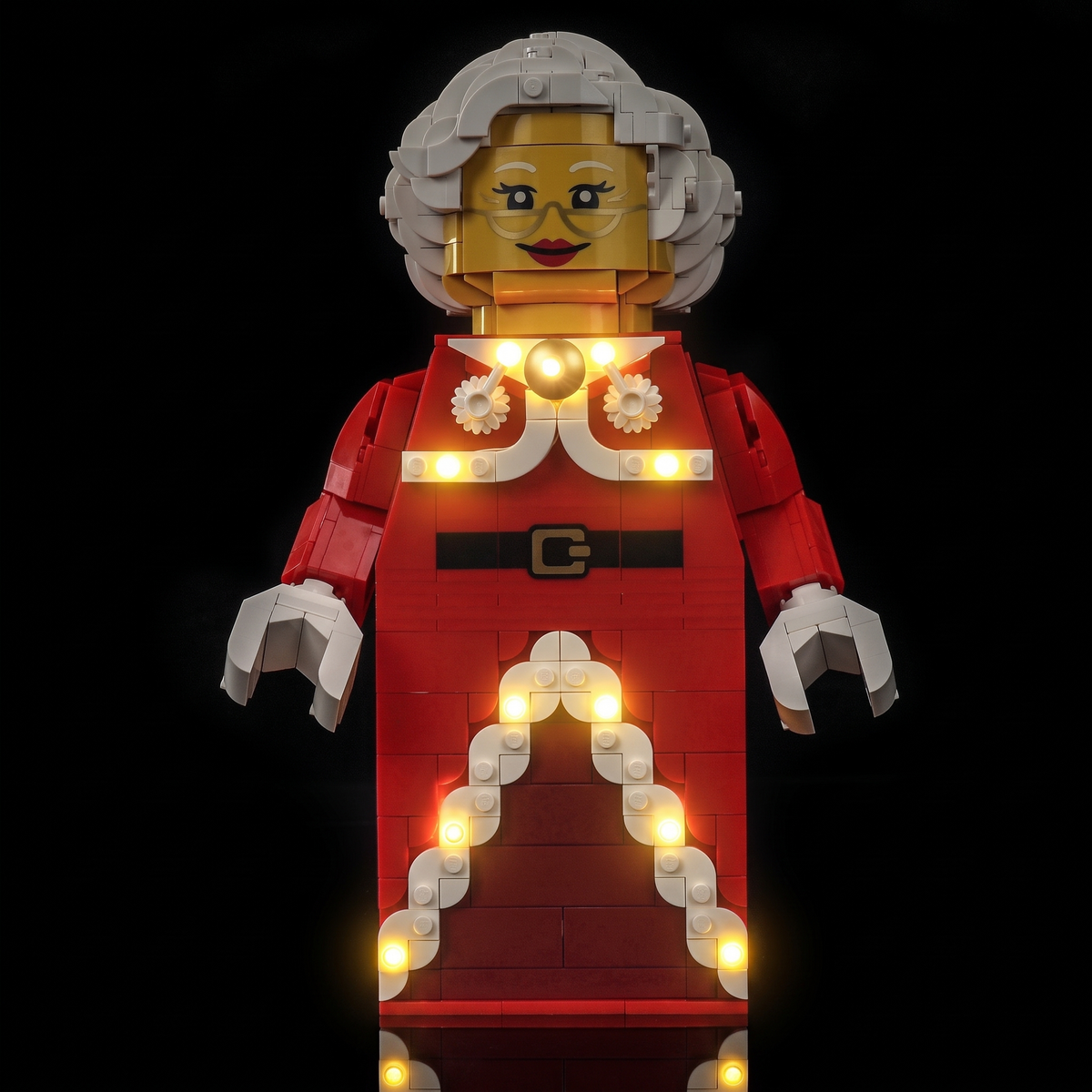 Lichtset für LEGO® Große Frau Weihnachtsmann-Minifigur #40875 – beleuchtete Ansicht 5