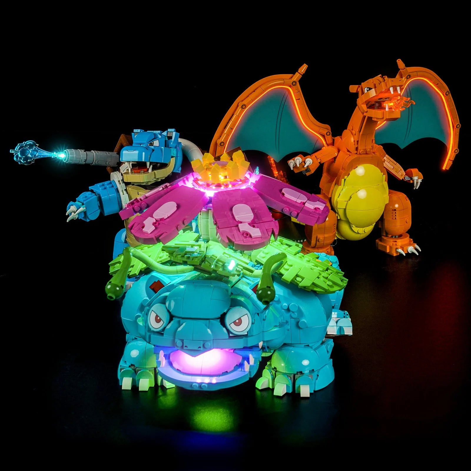 LEGO Venusaur Charizard and Blastoise #72153 with premium LED kit