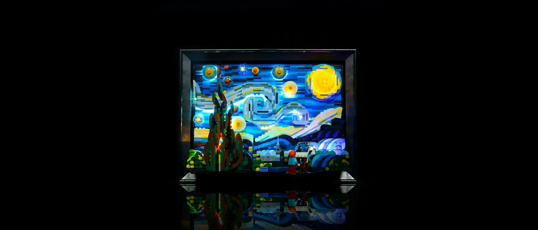 Light Kit for LEGO® Vincent van Gogh - The Starry Night #21333 — lit with the LED light kit