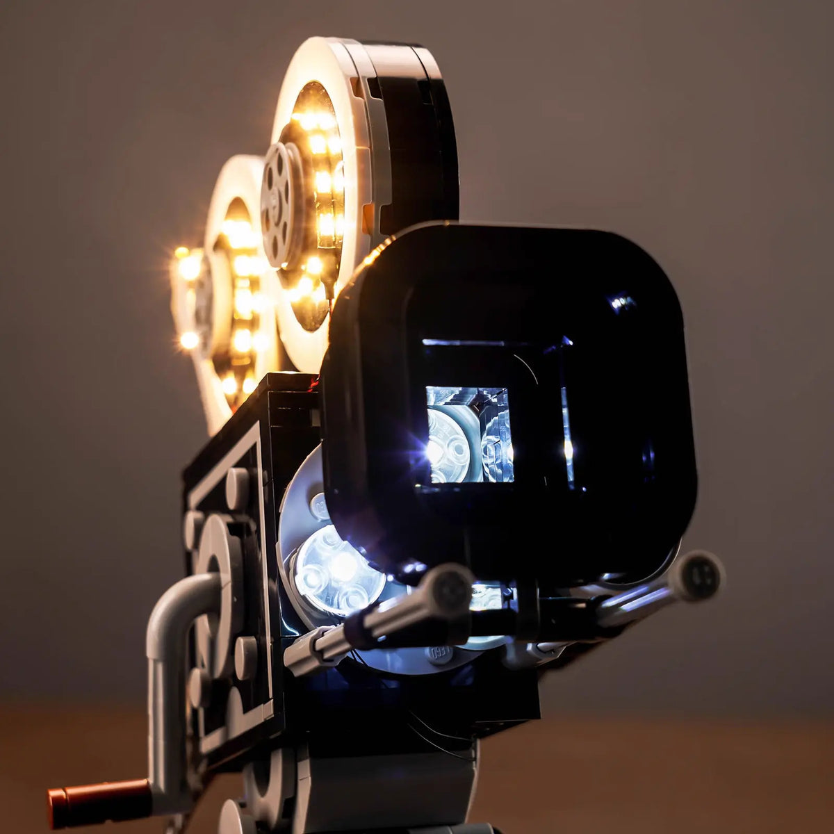 LEGO® Walt Disney Tribute Camera #43230 — installed and glowing (light kit)