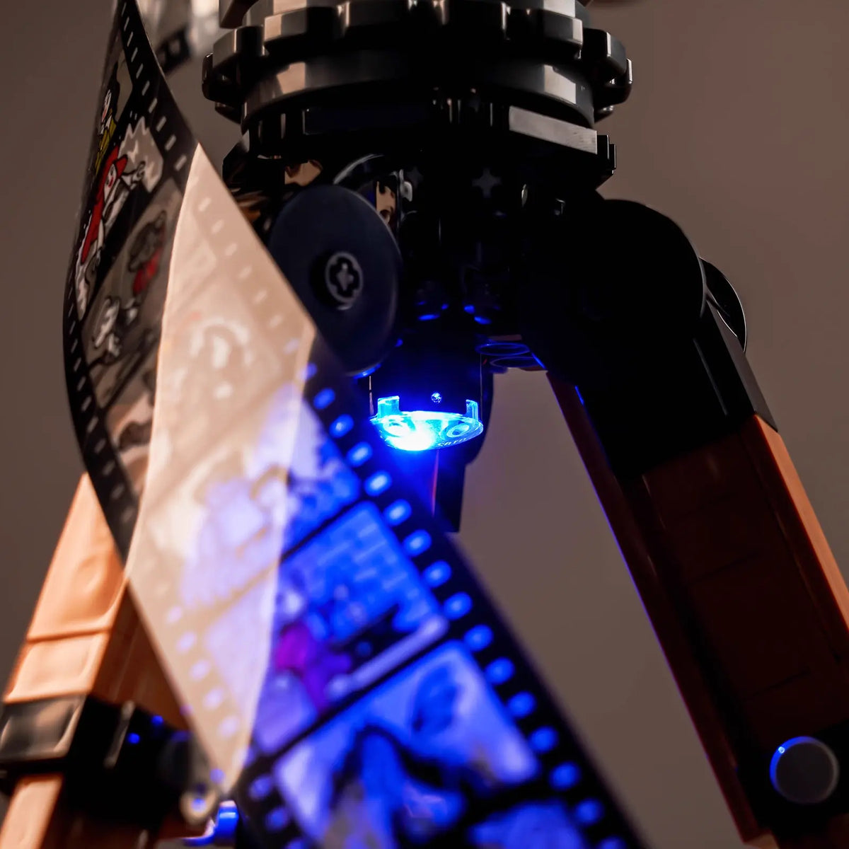 LED kit powered on: Bright My Bricks LED lighting kit for LEGO® Walt Disney Tribute Camera #43230