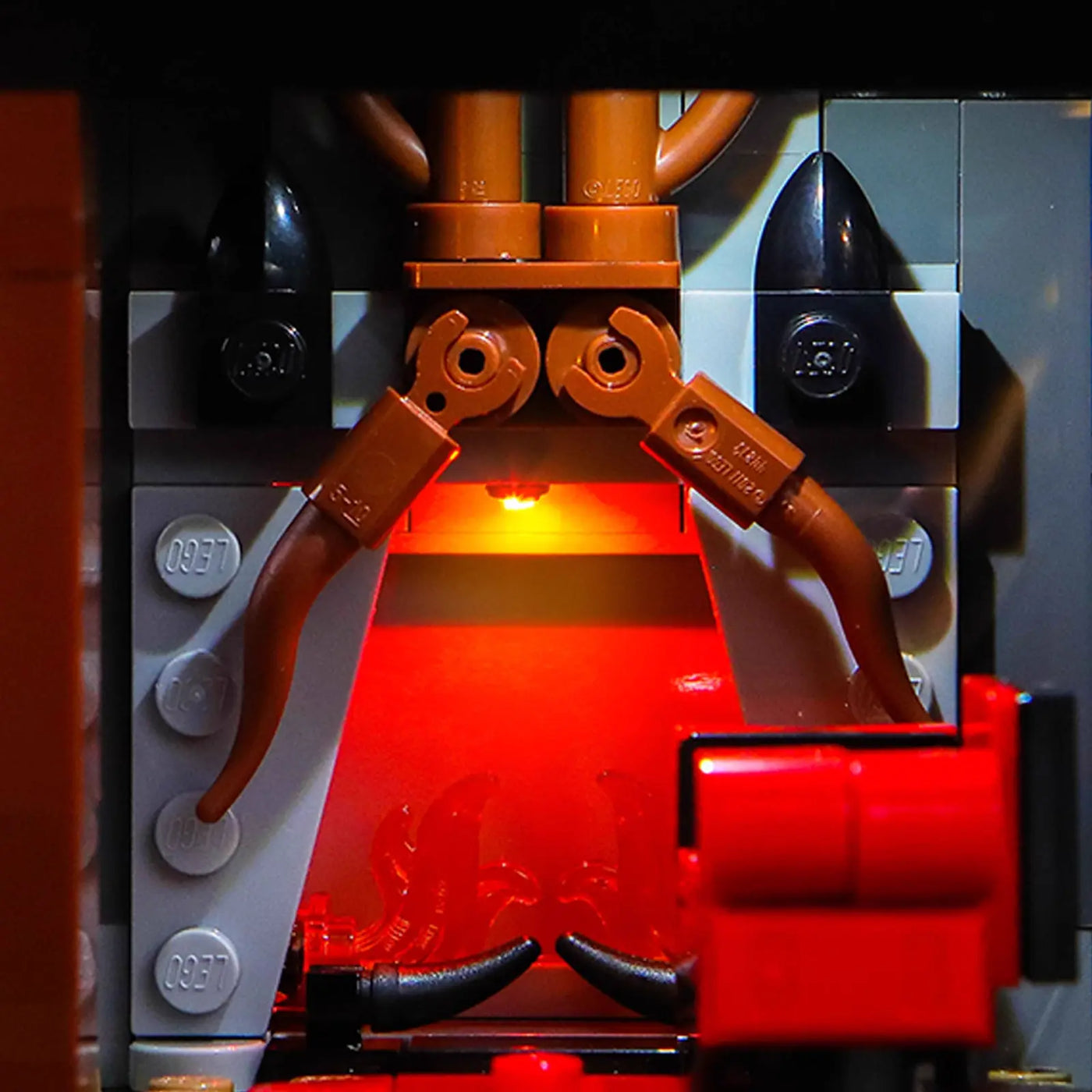display light kit for LEGO® Wednesday Morticia's Cottage #76786, warm LED glow detail