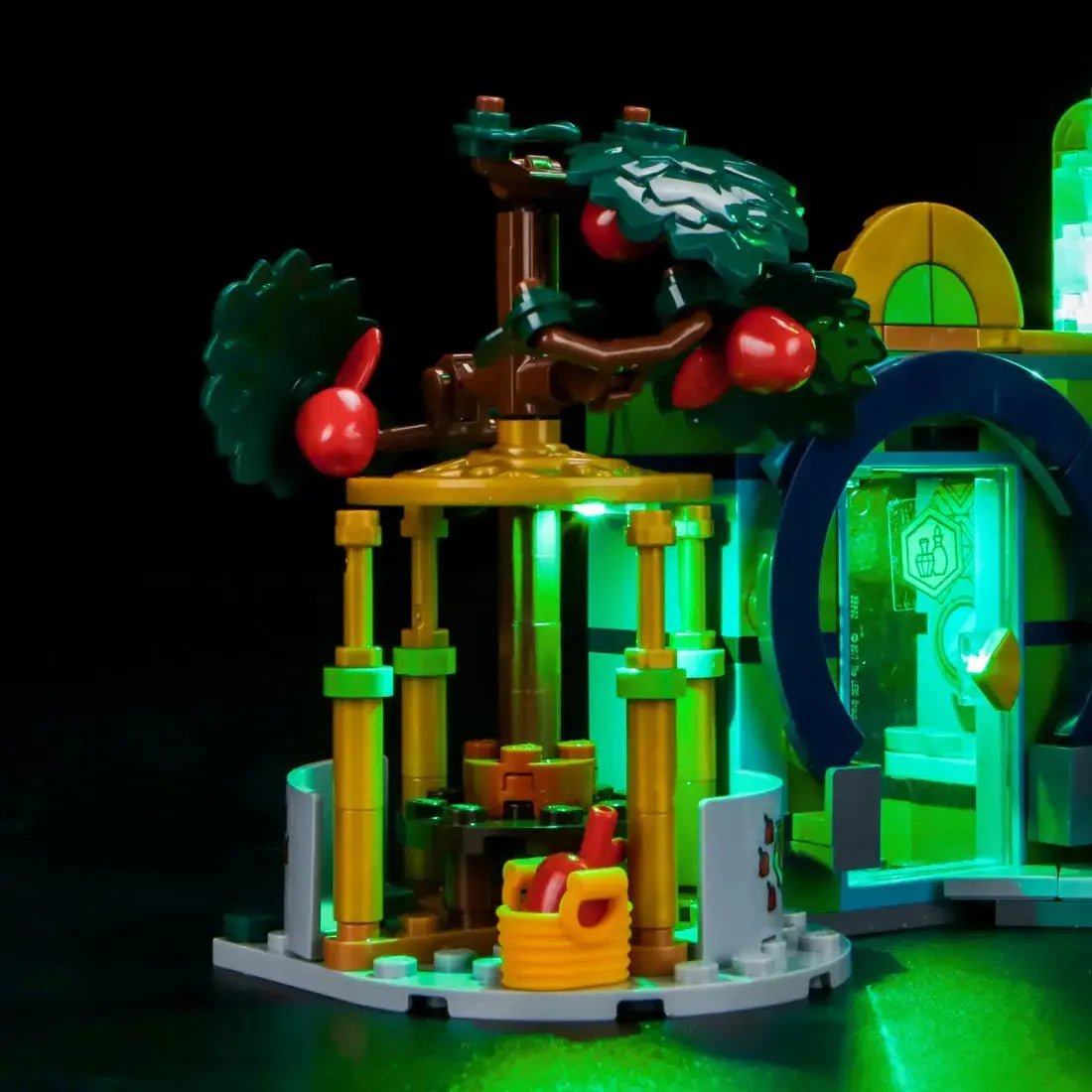 LEGO Wicked Welcome to Emerald City #75684 lit up - front angle