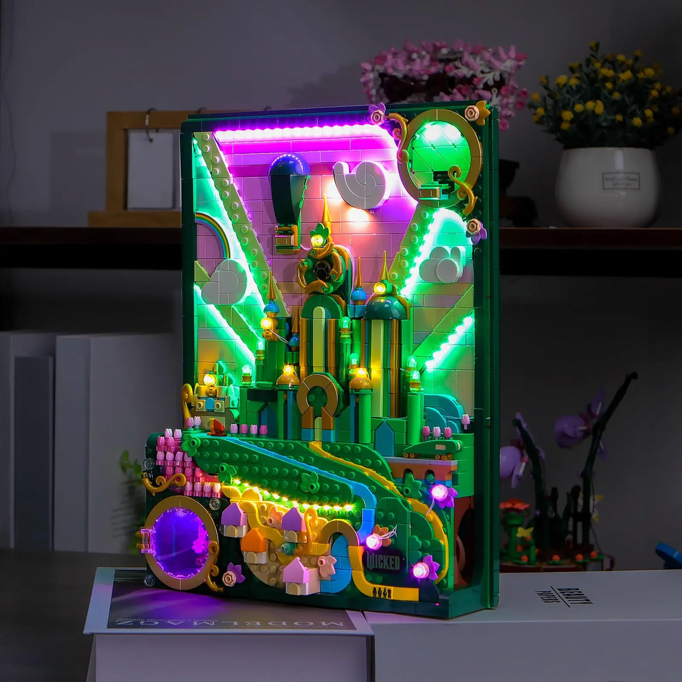 LEGO® Wicked Welcome to Emerald City #75684 — display lighting in a dark room (RGB LED light kit)