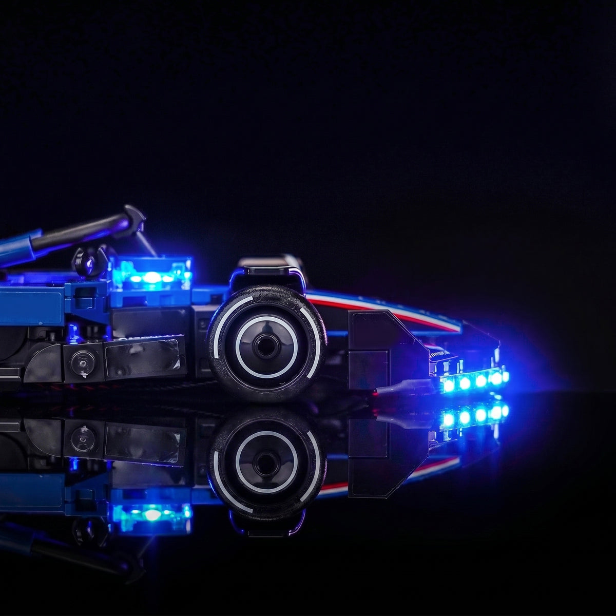 Bright My Bricks LED lighting kit for LEGO® Williams Racing FW46 F1 Race Car #77249 — front view fully lit