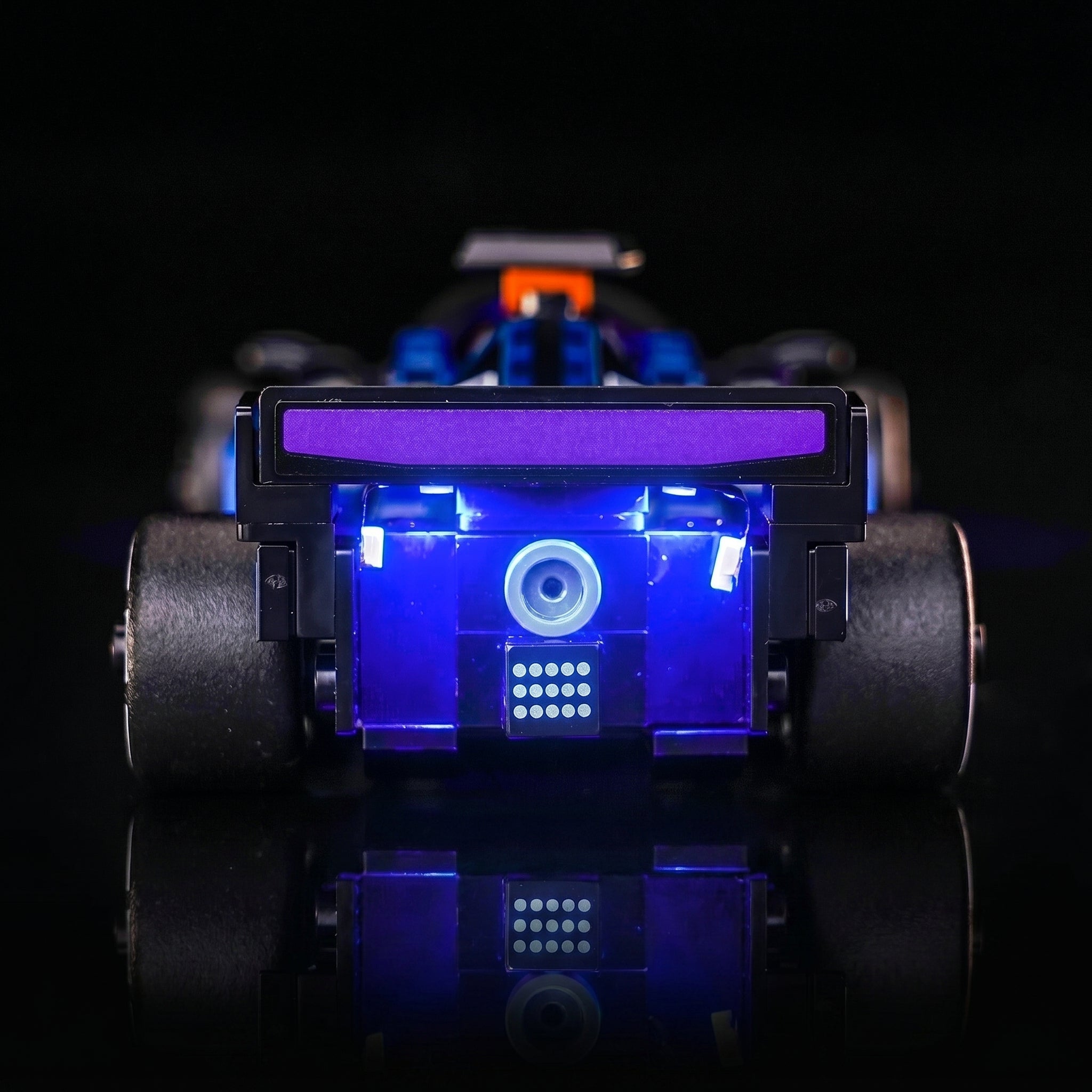 Bright My Bricks premium LED light kit for LEGO® Williams Racing FW46 F1 Race Car #77249 — fully illuminated on display