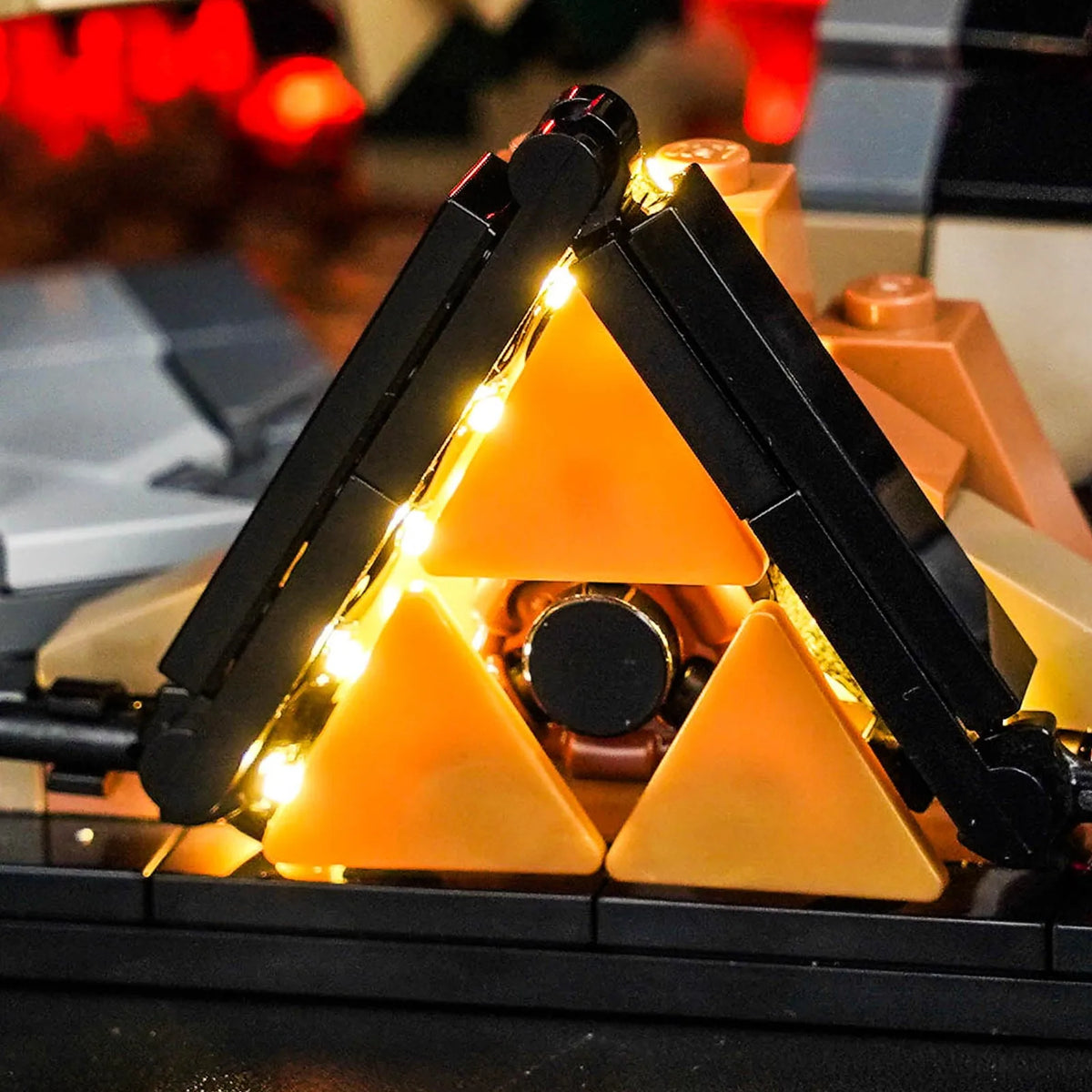 LED kit powered on: Bright My Bricks USB-powered LED light kit for LEGO® Zelda Ocarina of Time The Final Battle #77093