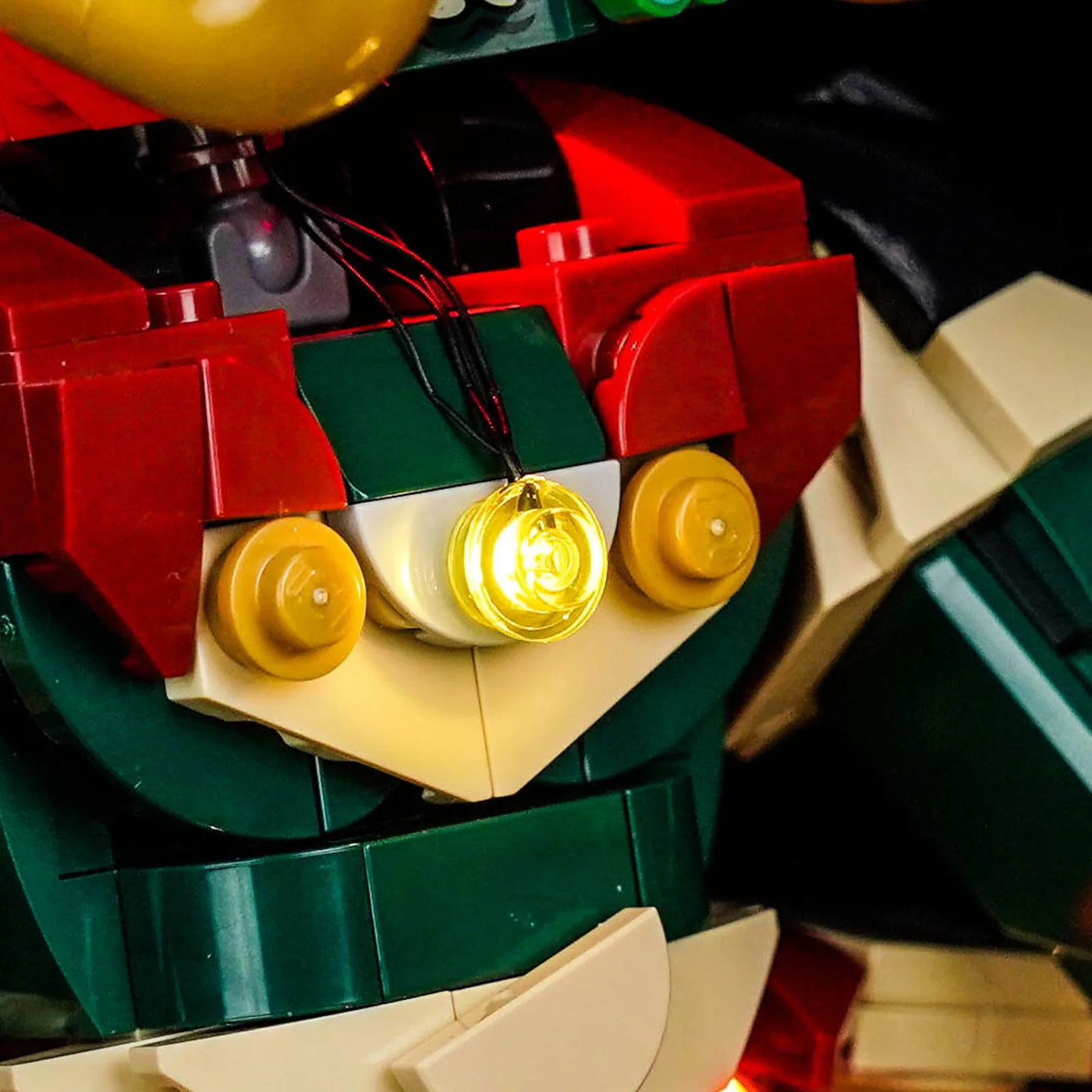 LEGO® Zelda Ocarina of Time The Final Battle #77093 — front view fully lit (USB-powered LED light kit)