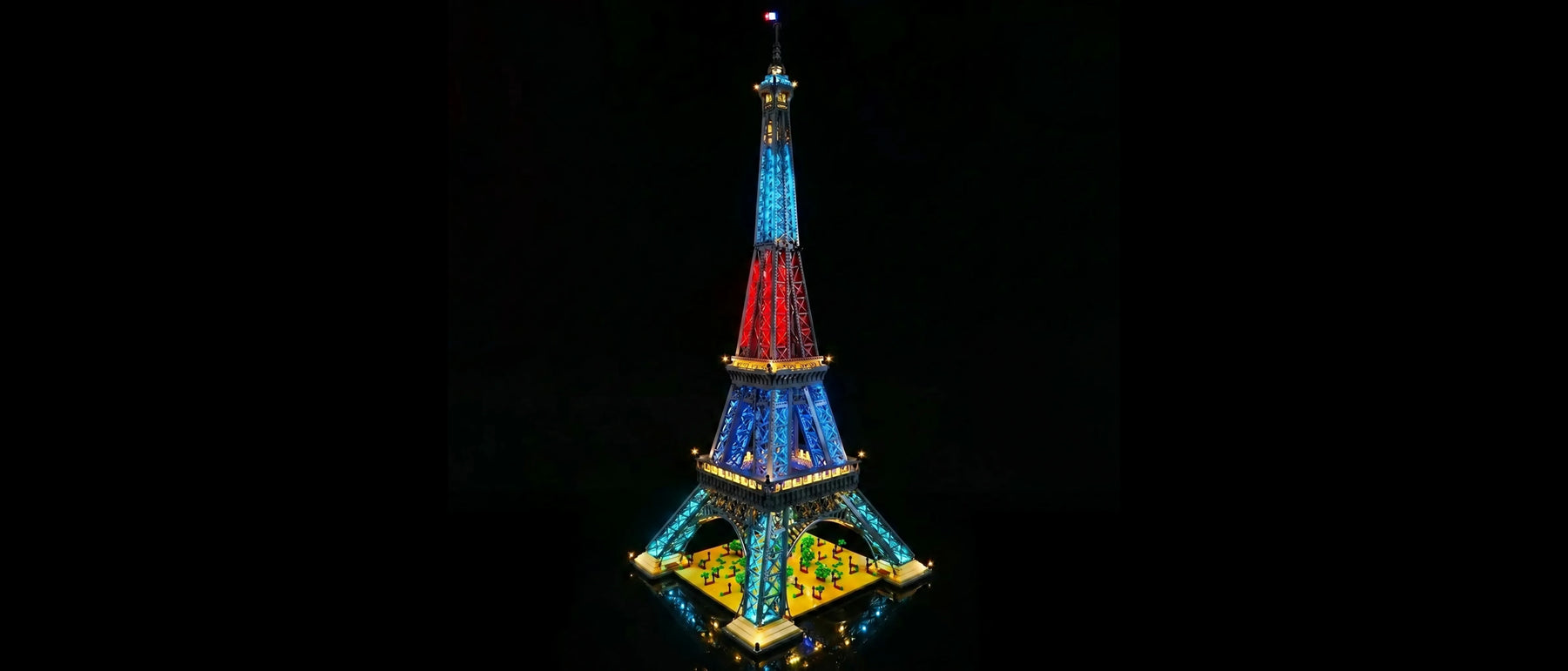 Multi-Color Light Kit for LEGO® Eiffel Tower #10307 — lit with the LED light kit
