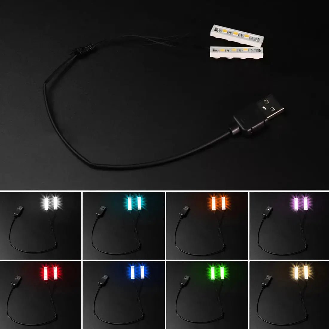 One - to - Two LED Light Strip 0.5m (Pack of 3) - Bright My Bricks