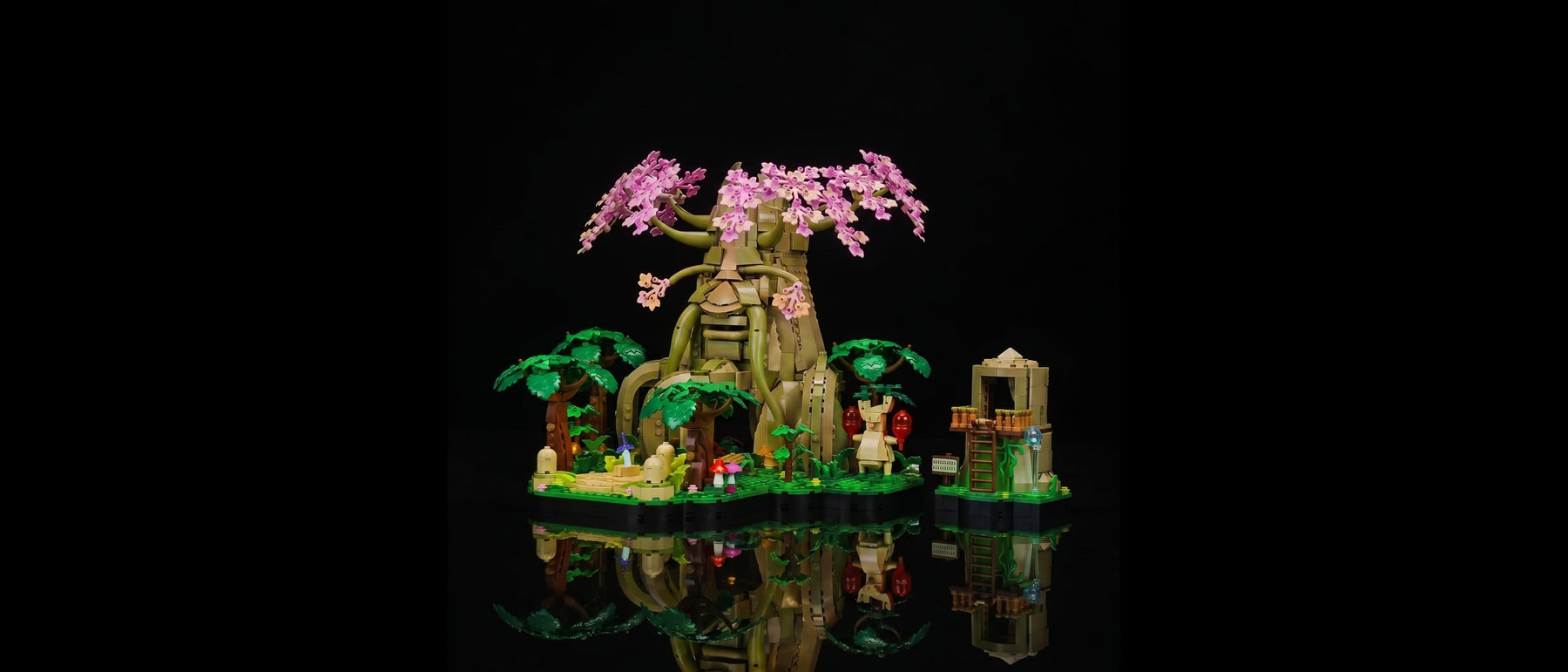 Pink Light Kit for LEGO® The Legend of Zelda™ Great Deku Tree 2-in-1 #77092 — standard build, without the LED light kit