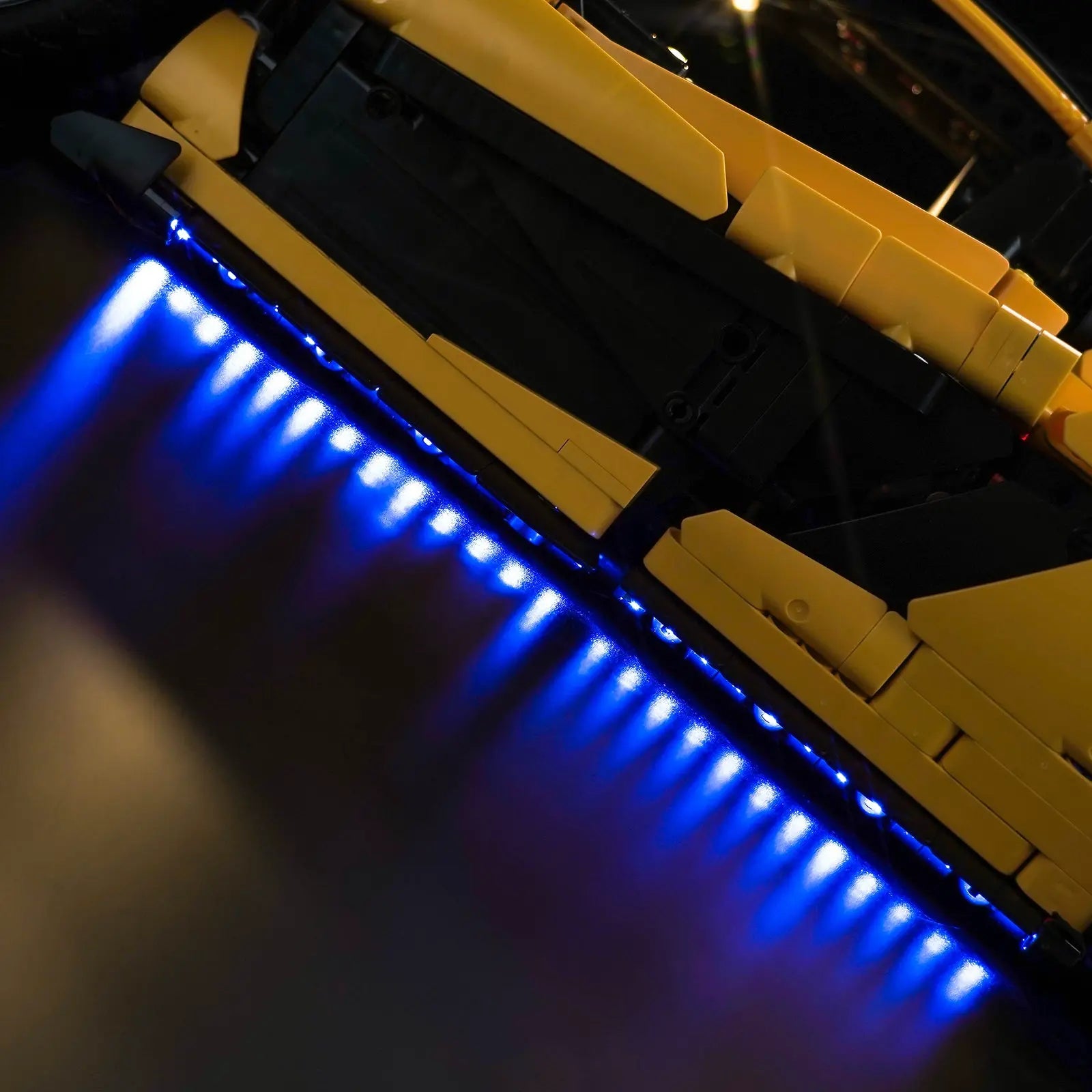 The McLaren P1's signature crescent-shaped taillights are perfectly replicated with the Bright My Bricks LED kit.