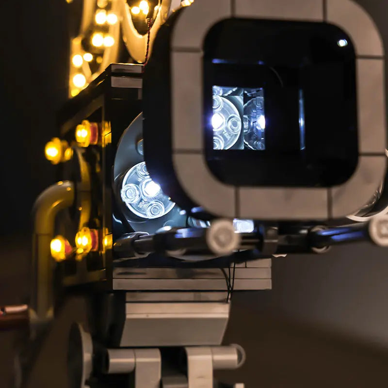 Our warm light kit gives the LEGO Walt Disney Tribute Camera a perfect vintage, nostalgic feel for display.