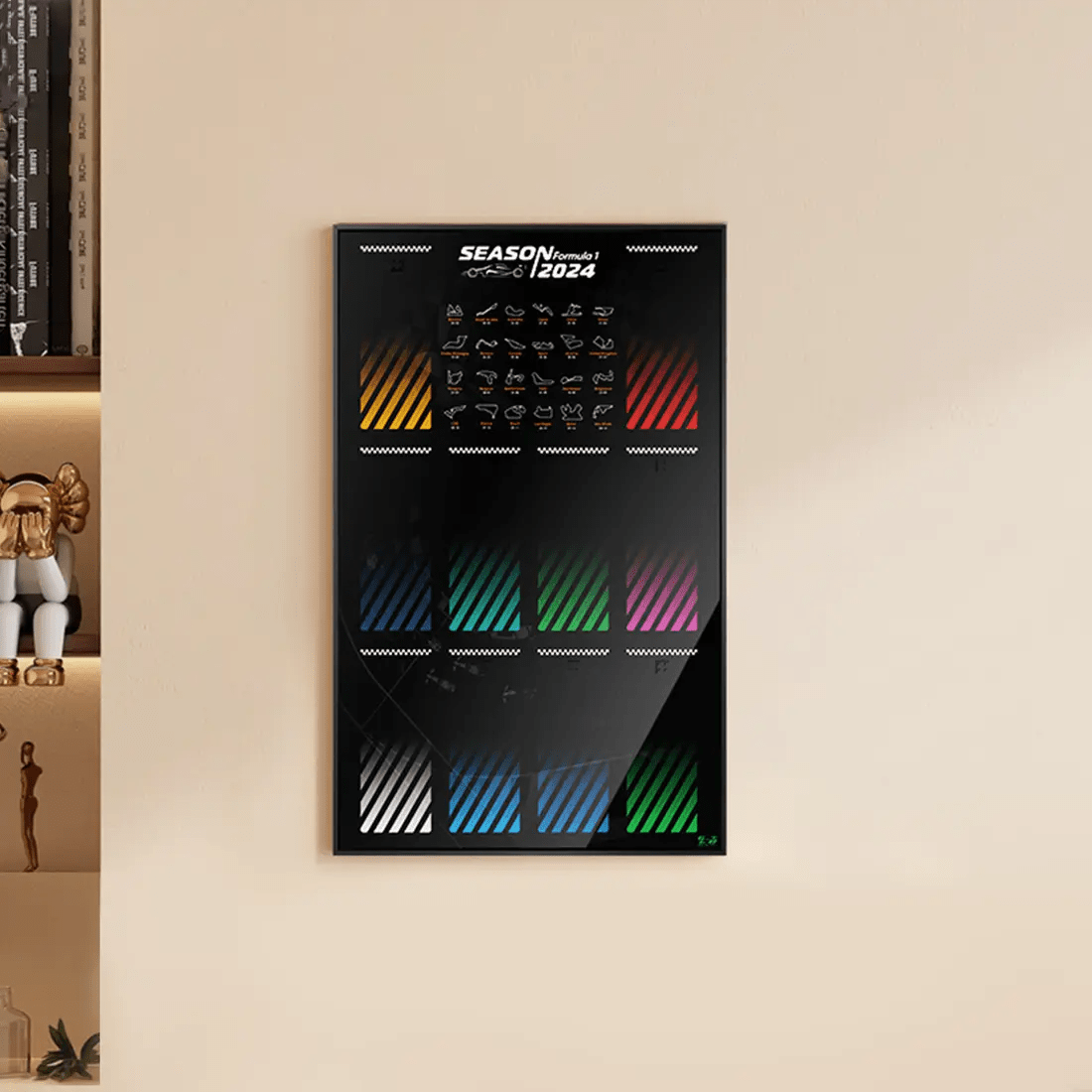 Wall Display Board for LEGO® F1 Speed Champions Cars (10 Slots) Without LED - Bright My Bricks